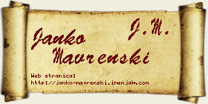 Janko Mavrenski vizit kartica